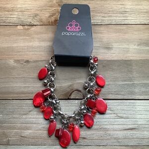 ❄️ Paparazzi | Vibrant Red and Silver Bracelet
